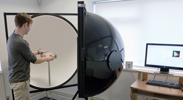 The GL Optic Mini-Spectrometer and 1.1 metre integrating sphere in use at Astro Lighting